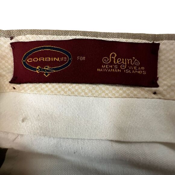 Reyn’s ~ Khaki colored Men’s Linen Pants ~ pleated front ~ full leg ~ size 34 - Picture 5 of 9